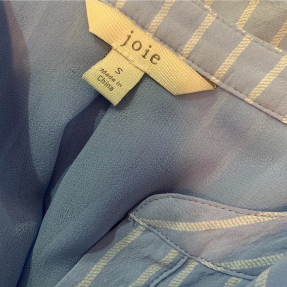 Joie Azabeth Size small Long Sleeve Silky Weave top/blouse classic preppy - Picture 3 of 11
